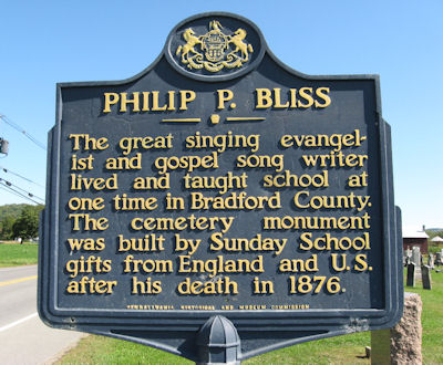 Historical marker for Bliss memorial