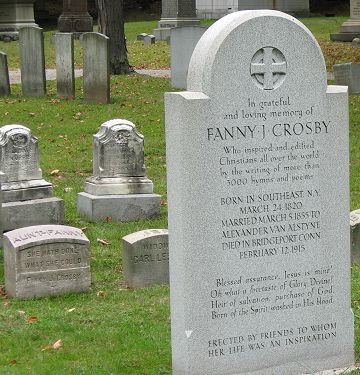 Grave of Fanny Crosby - Christian Biography - Wholesome Words