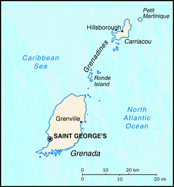 Country map of Grenada
