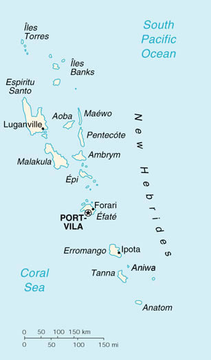 Map of New Hebrides (Vanuata)